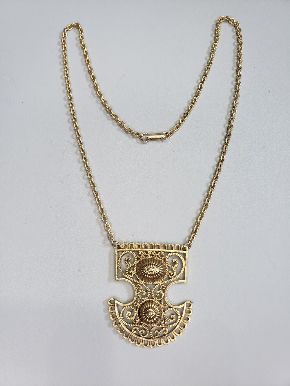 Unsigend Goldette Filigree Statement Necklace - Women Jewelry